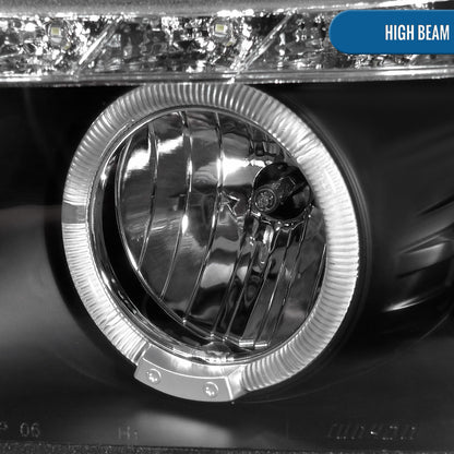 Ronnin - Se adapta a Honda Civic Sedan 4 puertas 2006-2011 Luces LED de circulación diurna Proyector de faros delanteros Par | Negro