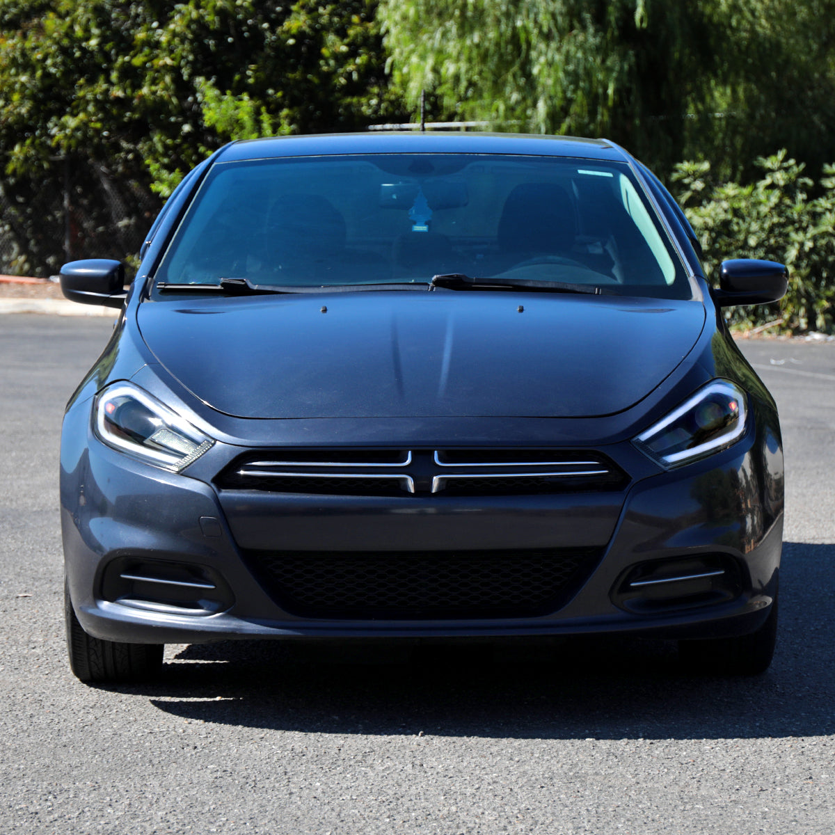 Ronnin - Fits 2013-2016 Dodge Dart Halogen Projector Headlights LED Switchback Sequential Turn Signals + Animated Startup Effect Parking Assembly Pair | Black Smoke