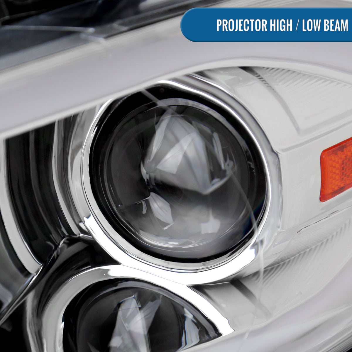 Ronnin - Fits 2013-2016 Dodge Dart Halogen Projector Headlights LED Switchback Sequential Turn Signals + Animated Startup Effect Parking Assembly Pair | Chrome