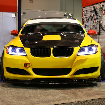 Ronnin - Fits 2006-2011 BMW 3-Series 325i 328i 330i E90 E91 Upgraded Dual Projector Halogen Headlights LED Sequential Turn Signals + Animated Startup Pair | Chrome