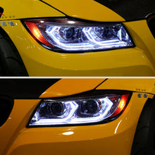 Ronnin - Fits 2006-2011 BMW 3-Series 325i 328i 330i E90 E91 Upgraded Dual Projector Halogen Headlights LED Sequential Turn Signals + Animated Startup Pair | Chrome