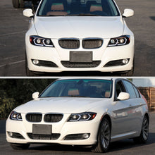 Ronnin - Fits 2006-2011 BMW 3-Series 325i 328i 330i E90 Sedan E91 Wagon Upgraded Replacement Dual Projector Halogen Headlights LED Sequential Turn Signals + Animated Startup Pair | Black