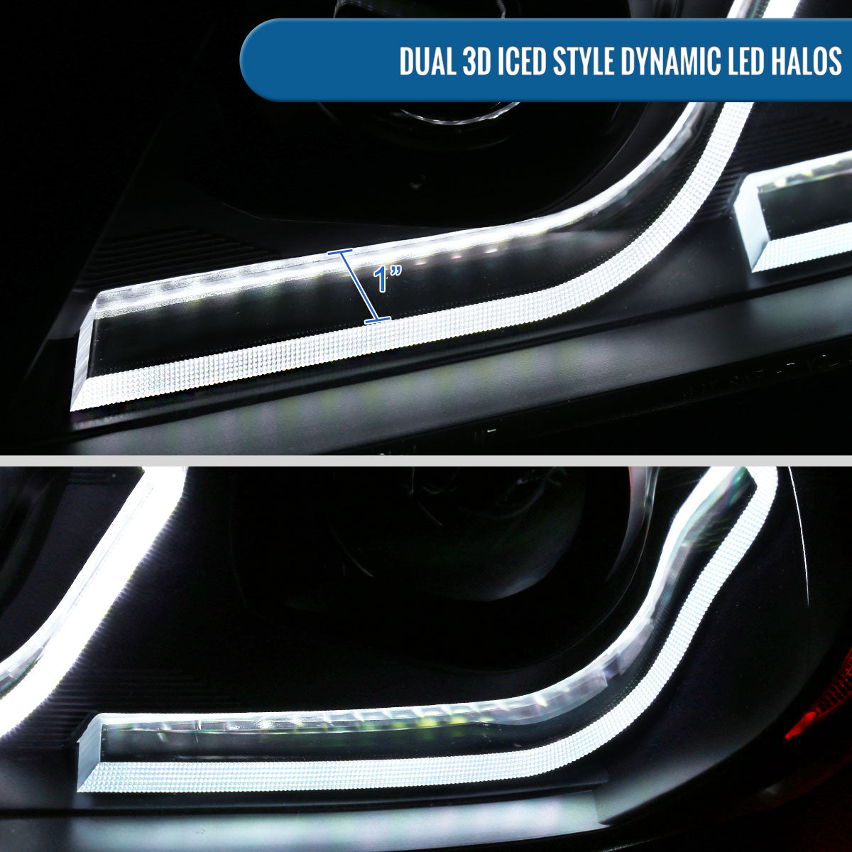 Ronnin - Fits 2006-2011 BMW 3-Series 325i 328i 330i E90 E91 Upgraded Dual Projector Halogen Headlights LED Sequential Turn Signals + Animated Startup Pair | Black Smoke