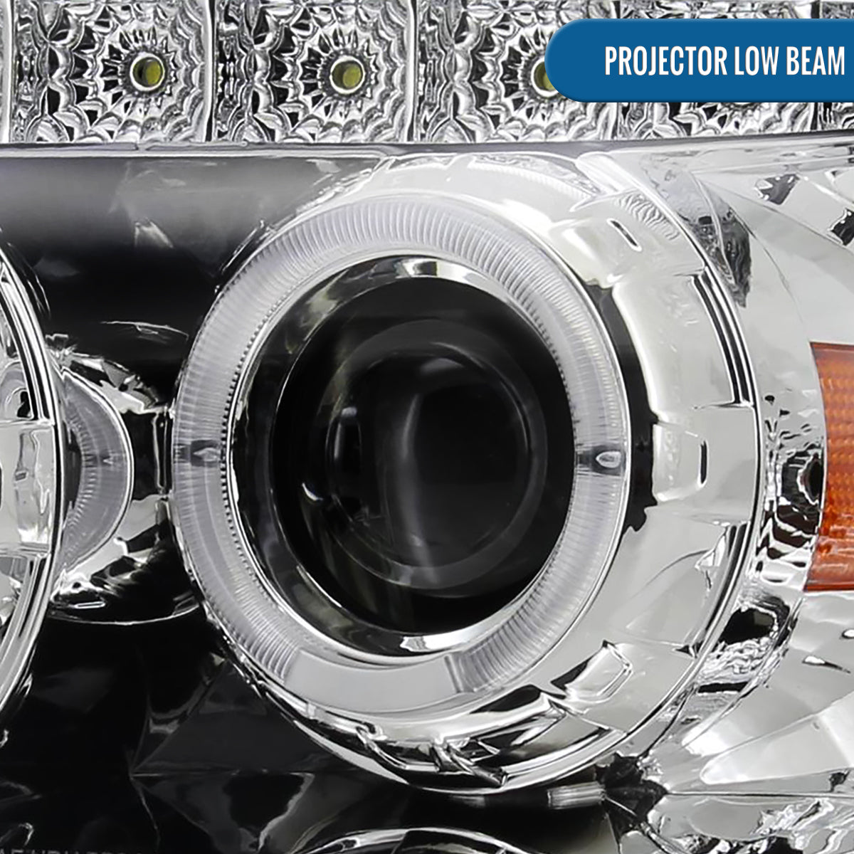 Ronnin - Compatible con Ford Escape 2005-2007, juego de faros proyectores LED de doble halo y reemplazo de ensamblaje | Cromo