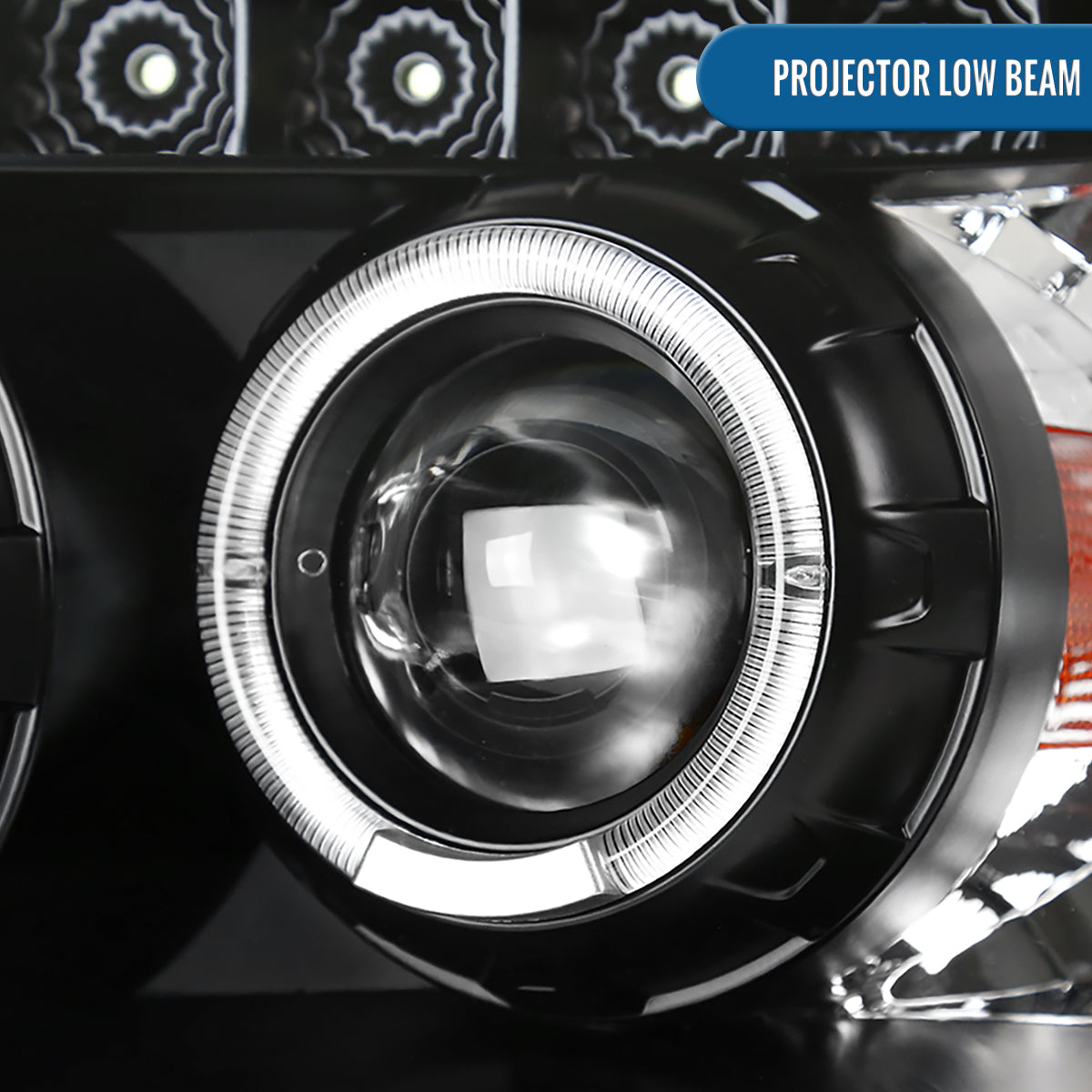 Ronnin - Fits 2005-2007 Ford Escape LED Dual Halo Rims Projector Headlights Assembly Replacement Pair | Black