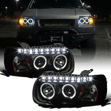 Ronnin - Fits 2005-2007 Ford Escape LED Dual Halo Rims Projector Headlights Assembly Replacement Pair | Black Smoke