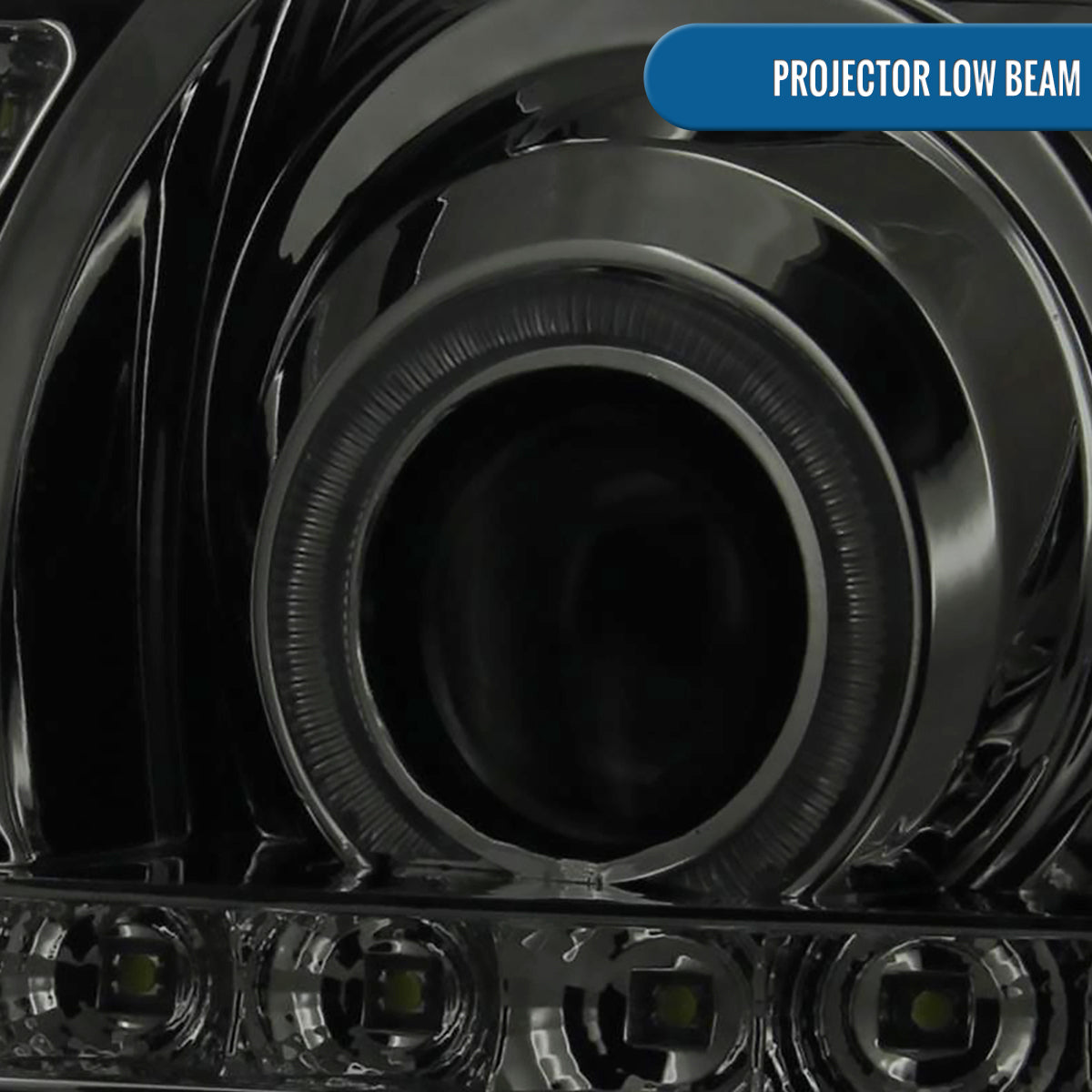 Ronnin - Fits 2002-2006 Cadillac Escalade Upgraded Replacement LED Dual Angel Eyes Halogen Projector Headlights Assembly Pair | Smoke