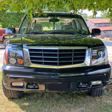 Ronnin - Fits 2002-2006 Cadillac Escalade Upgraded Replacement LED Dual Angel Eyes Halogen Projector Headlights Assembly Pair | Black