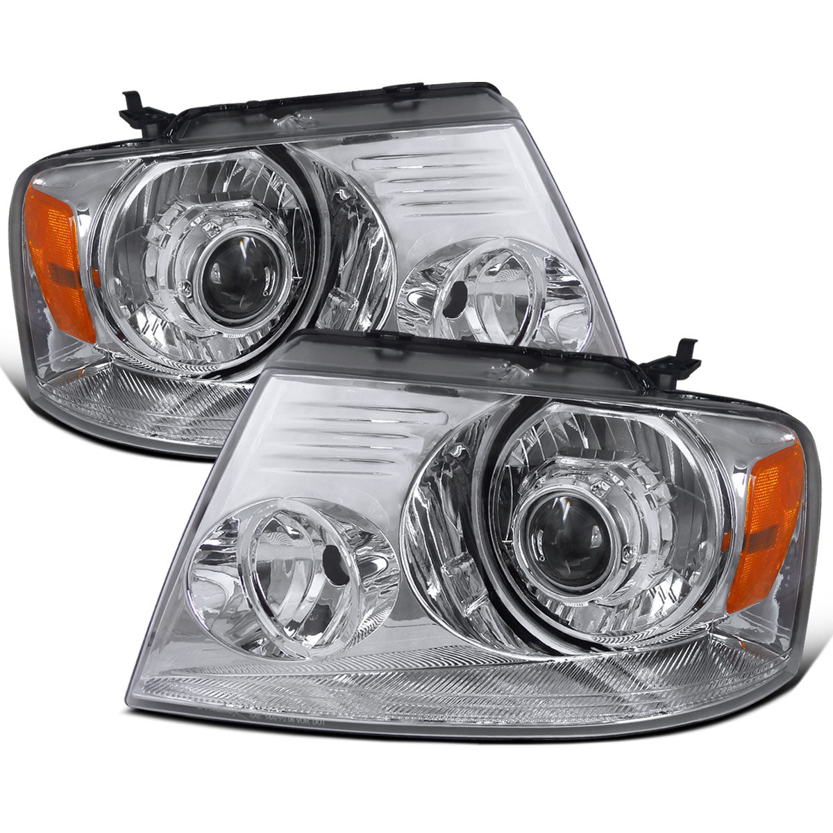 Ronnin - Fits 2004-2008 Ford F150 2006-2008 Lincoln Mark LT Projector Headlights Pair | Chrome