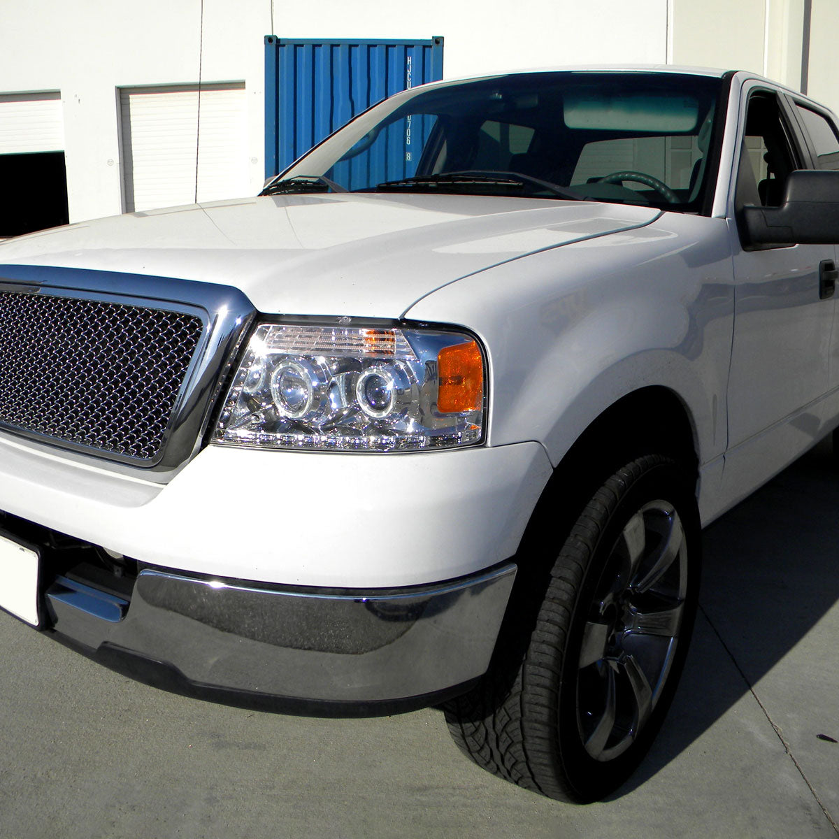 2004-2008 Ford F150 Lincoln Mark LT Pickup Truck LED Running Lights Upgrade Replacement Projector Headlights Assembly Pair | Chrome