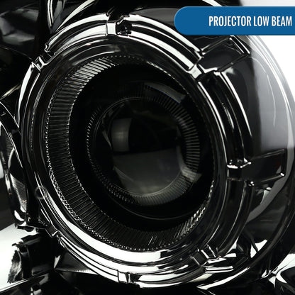 Ronnin - Fits 2004-2008 Ford F150 2006-2008 Lincoln Mark LT Upgraded LED Switchback Sequential Turn Signal Projector Headlights Assembly Pair | Smoke