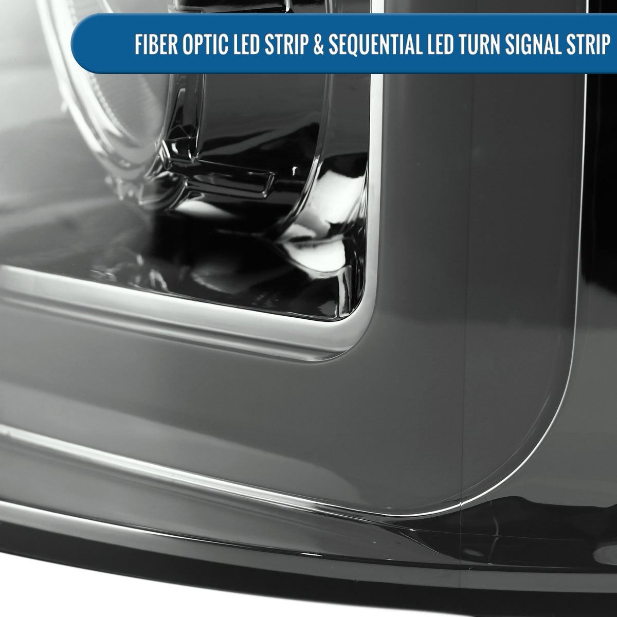 Ronnin - Fits 2004-2008 Ford F150 2006-2008 Lincoln Mark LT Upgraded LED Switchback Sequential Turn Signal Projector Headlights Assembly Pair | Smoke