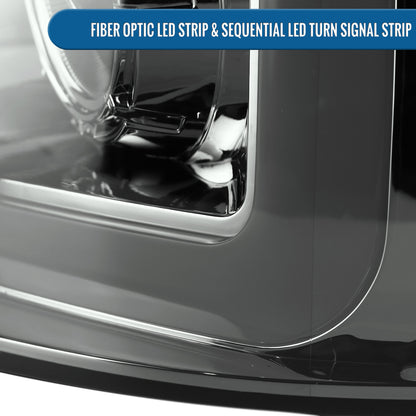 Ronnin - Fits 2004-2008 Ford F150 2006-2008 Lincoln Mark LT Upgraded LED Switchback Sequential Turn Signal Projector Headlights Assembly Pair | Smoke