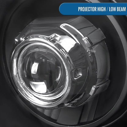 Ronnin - Fits 2004-2008 Ford F150 2006-2008 Lincoln Mark LT Projector Headlights Pair | Black