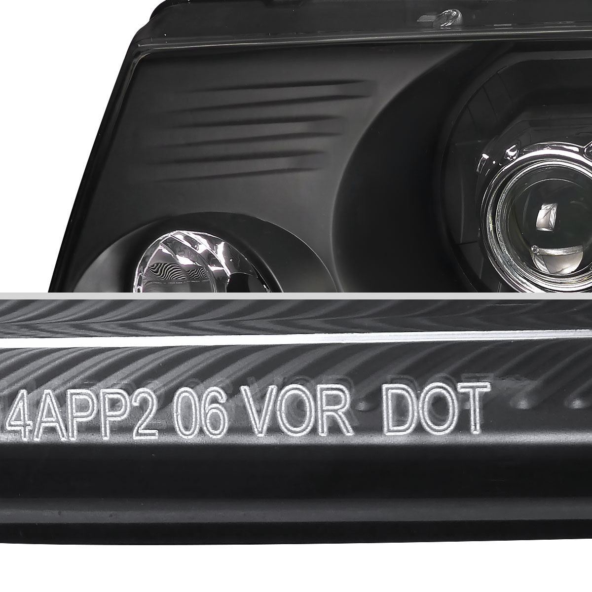 Ronnin - Fits 2004-2008 Ford F150 2006-2008 Lincoln Mark LT Projector Headlights Pair | Black