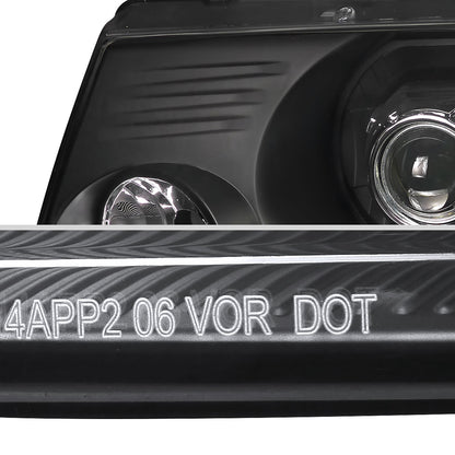 Ronnin - Fits 2004-2008 Ford F150 2006-2008 Lincoln Mark LT Projector Headlights Pair | Black