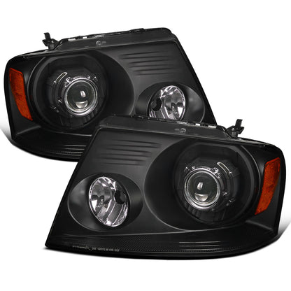 Ronnin - Fits 2004-2008 Ford F150 2006-2008 Lincoln Mark LT Projector Headlights Pair | Black
