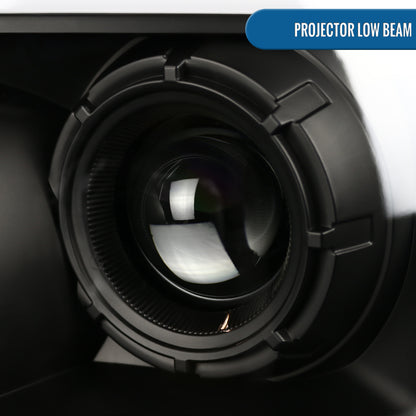 Ronnin - Fits 2004-2008 Ford F150 2006-2008 Lincoln Mark LT Upgraded LED Switchback Sequential Turn Signal Projector Headlights Assembly Pair | Black