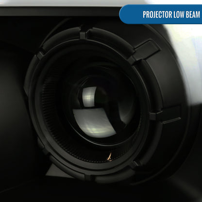 Ronnin - Fits 2004-2008 Ford F150 2006-2008 Lincoln Mark LT Upgraded LED Switchback Sequential Turn Signal Projector Headlights Assembly Pair | Black Smoke