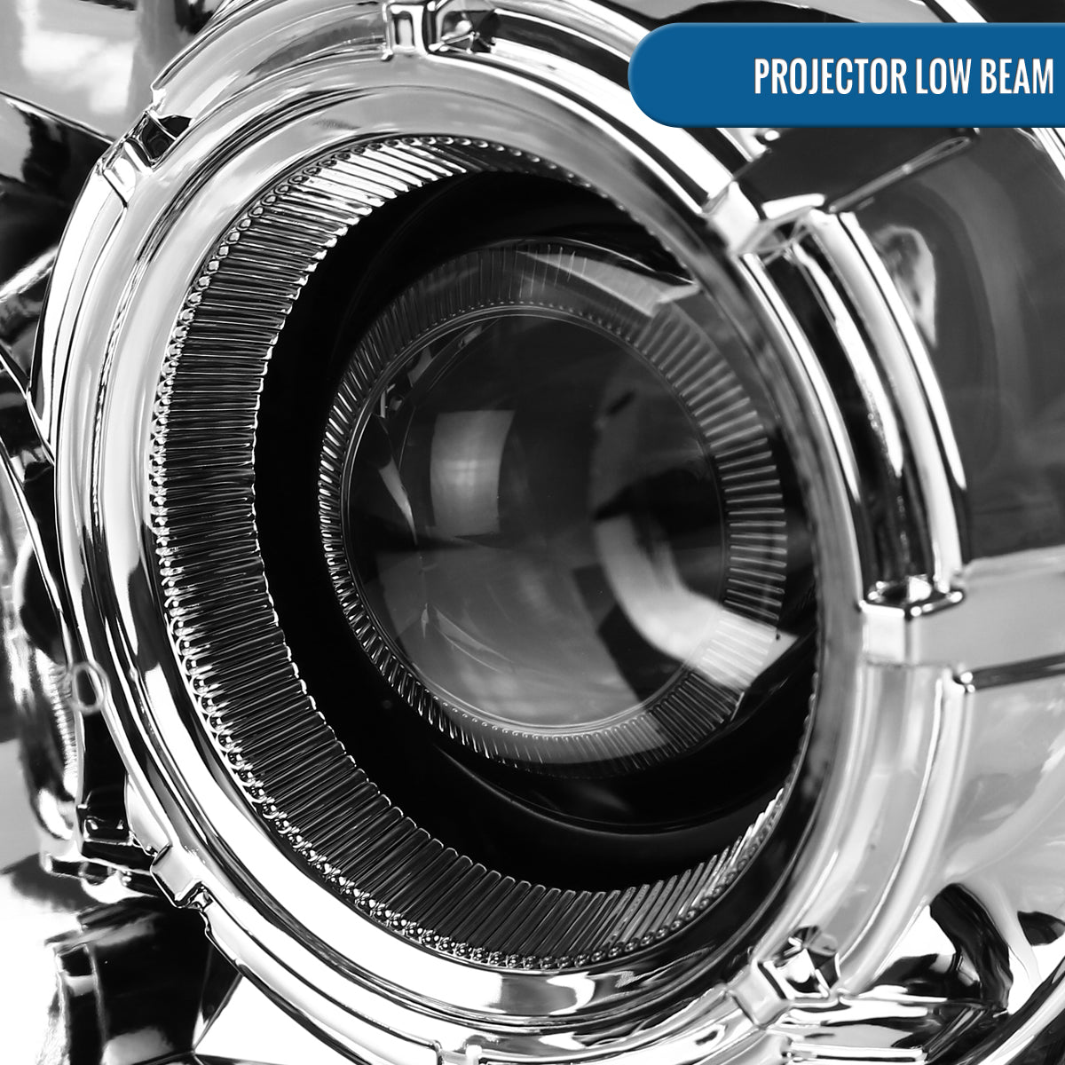 Ronnin - Fits 2004-2008 Ford F150 2006-2008 Lincoln Mark LT Upgraded LED Switchback Sequential Turn Signal Projector Headlights Assembly Pair | Chrome