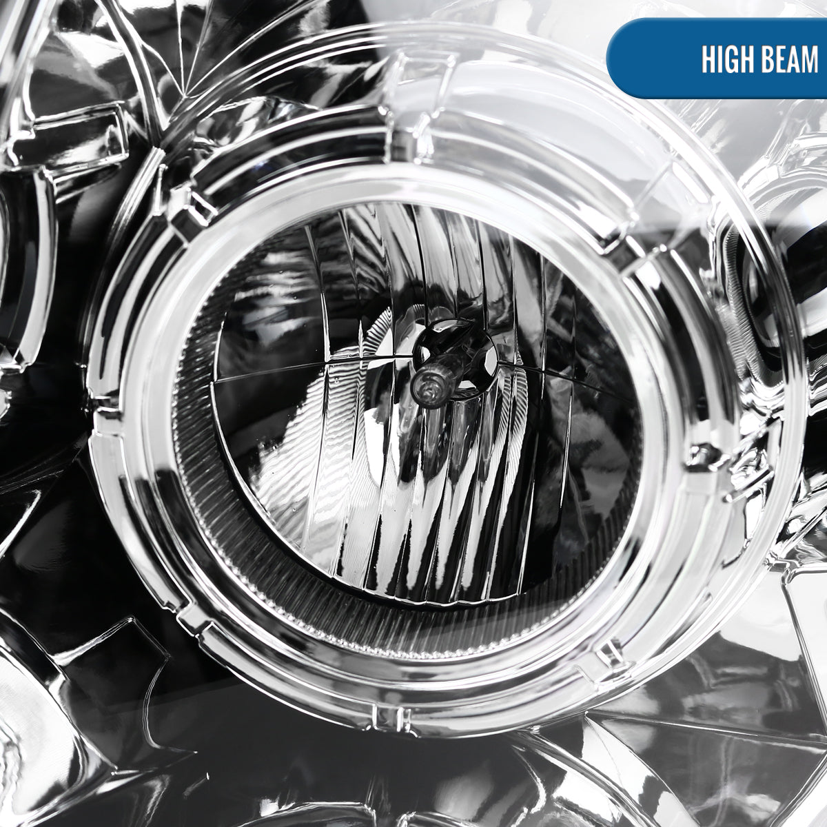 Ronnin - Fits 2004-2008 Ford F150 2006-2008 Lincoln Mark LT Upgraded LED Switchback Sequential Turn Signal Projector Headlights Assembly Pair | Chrome