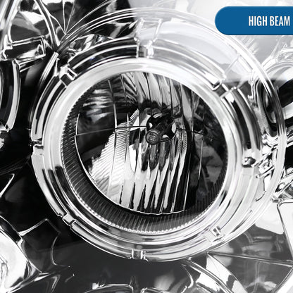 Ronnin - Fits 2004-2008 Ford F150 2006-2008 Lincoln Mark LT Upgraded LED Switchback Sequential Turn Signal Projector Headlights Assembly Pair | Chrome