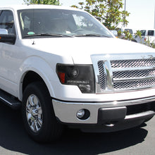 Ronnin - Fits 2009-2014 Ford F150 Pickup Truck Retro Style Replacement LED Running Lights Projector Halogen Headlights Assembly Pair | Black