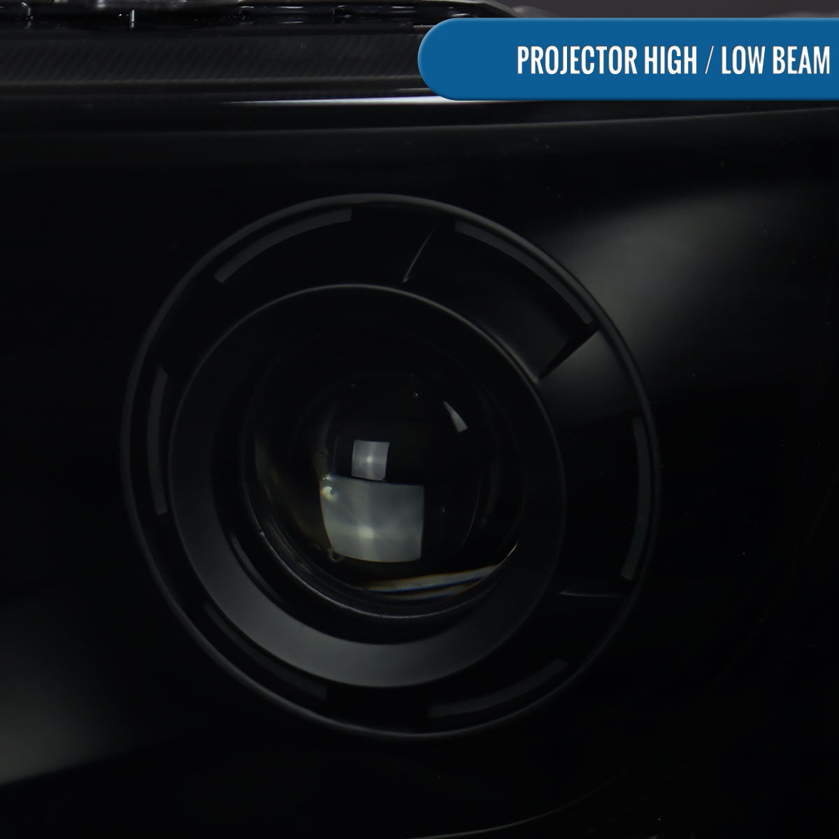 Ronnin - Fits 2009-2014 Ford F150 Pickup Truck Retro Style Replacement LED Running Lights Projector Halogen Headlights Assembly Pair | Black Smoke