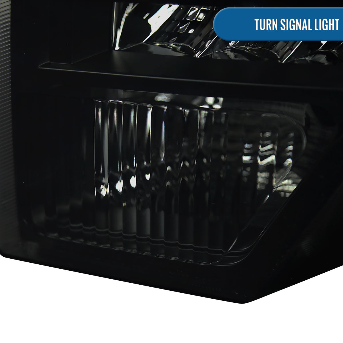 Ronnin - Fits 2009-2014 Ford F150 Pickup Truck Retro Style Replacement LED Running Lights Projector Halogen Headlights Assembly Pair | Black Smoke