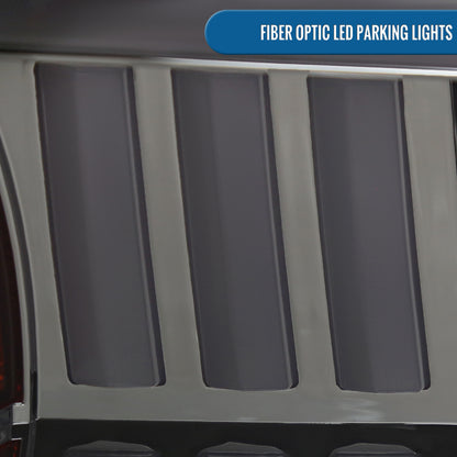 Ronnin - Fits 2015-2017 Ford F150 LED Tube Halogen Dual Projector Headlights Assembly Pair | Smoke