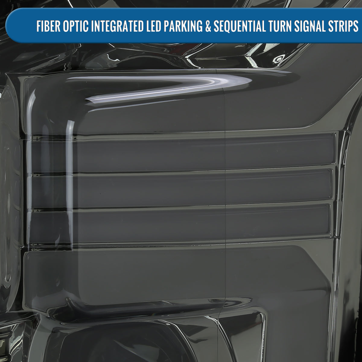 Ronnin - Fits 2015-2017 Ford F150 Halogen Dual Projector Headlights LED DRL Switchback Sequential Turn Signals With 2 Lighting Patterns  Assembly Pair | Smoke