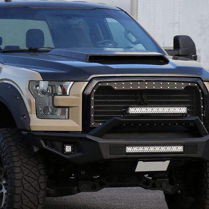 Ronnin - Fits 2015-2017 Ford F150 Halogen Dual Projector Headlights LED DRL Switchback Sequential Turn Signals With 2 Lighting Patterns  Assembly Pair | Smoke