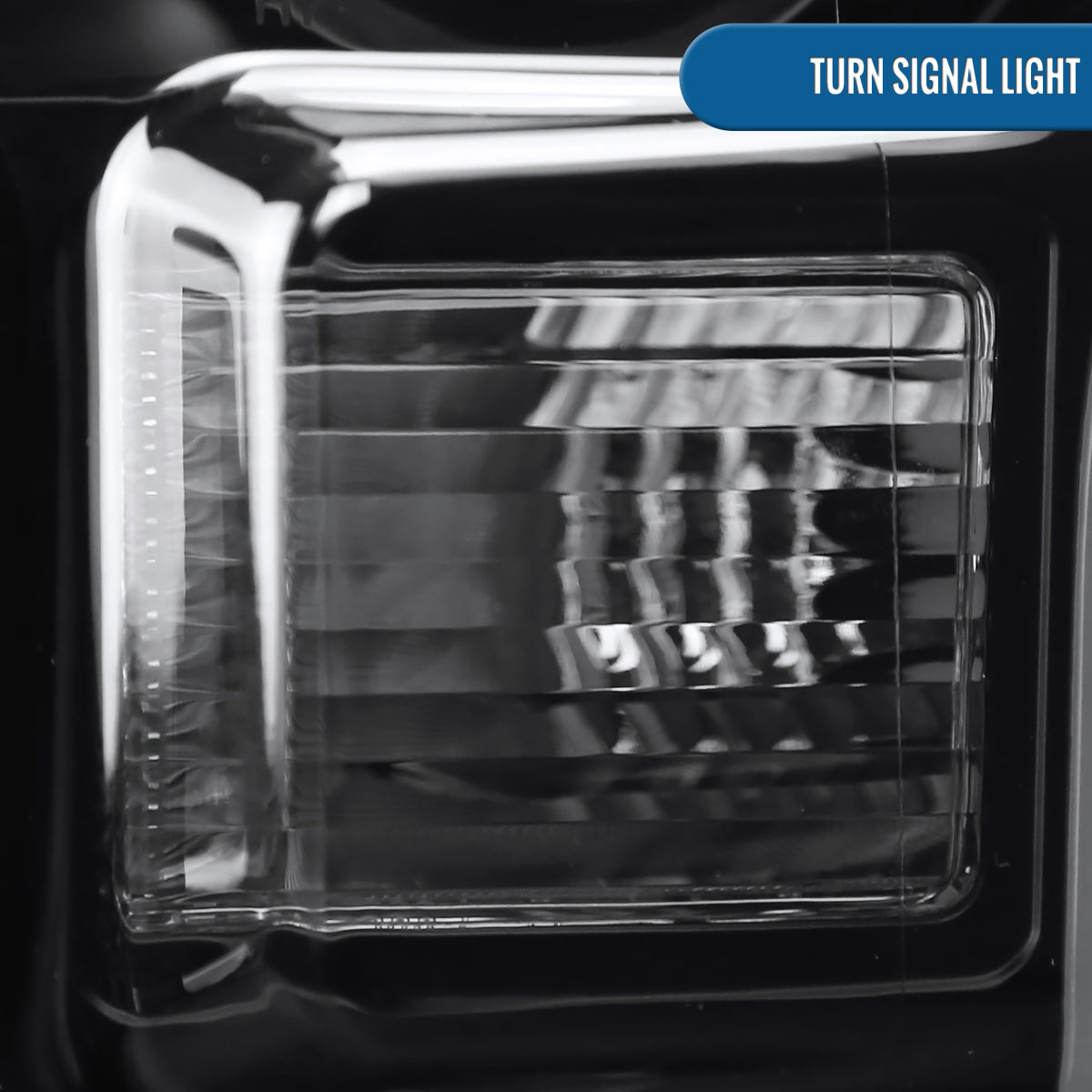 Ronnin - Fits 2015-2017 Ford F150 LED Tube Halogen Dual Projector Headlights Assembly Pair | Black Smoke