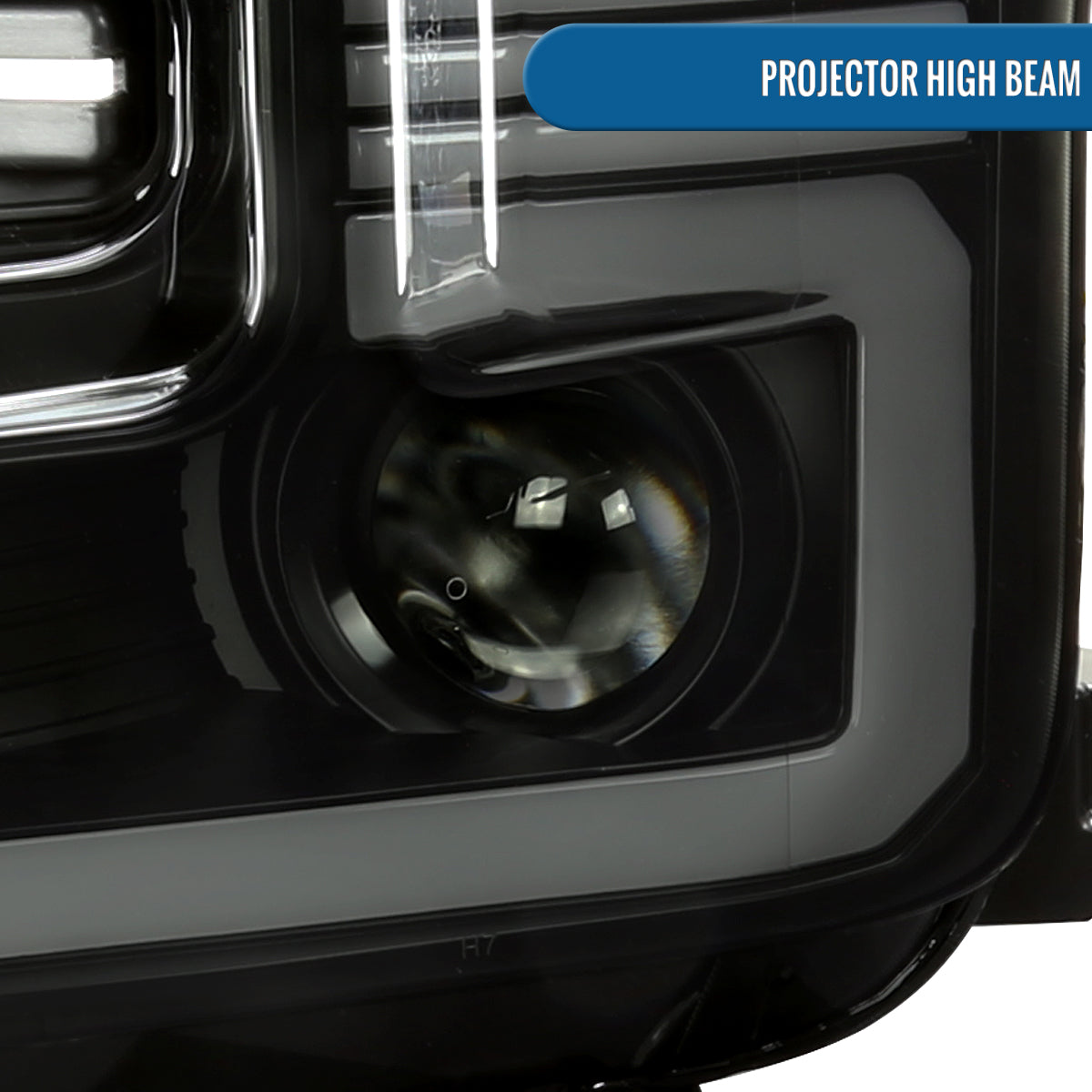 Ronnin - Fits 2015-2017 Ford F150 Halogen Dual Projector Headlights LED DRL Switchback Sequential Turn Signals With 2 Lighting Patterns  Assembly Pair | Black Smoke