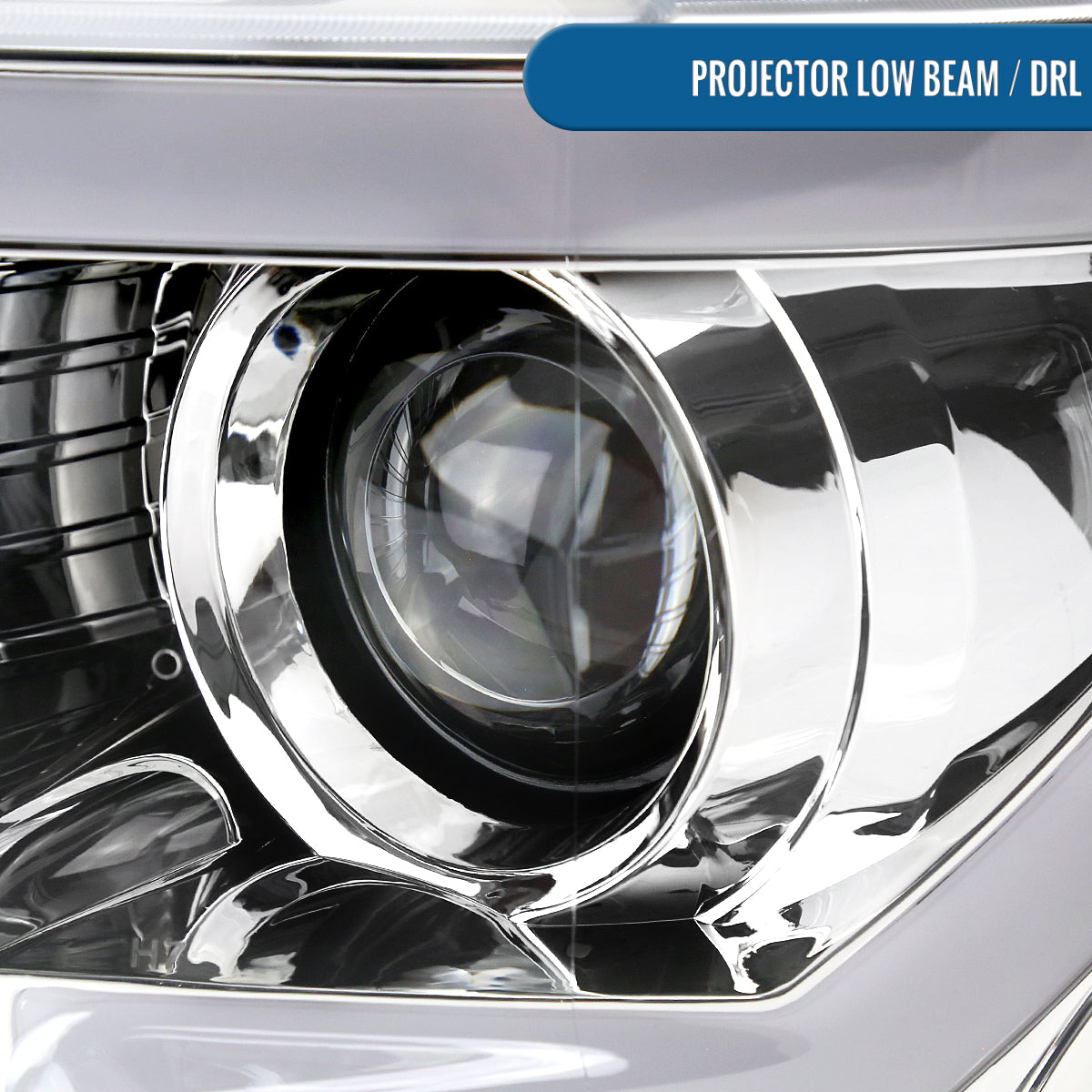 Ronnin - Fits 2015-2017 Ford F150 Halogen Dual Projector Headlights LED DRL Switchback Sequential Turn Signals With 2 Lighting Patterns  Assembly Pair | Chrome