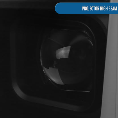 Ronnin - Fits 2018-2020 Ford F150 Halogen Dual Projector Headlights LED DRL Switchback Sequential Turn Signal With 3 Lighting Patterns Assembly Pair | Black Smoke