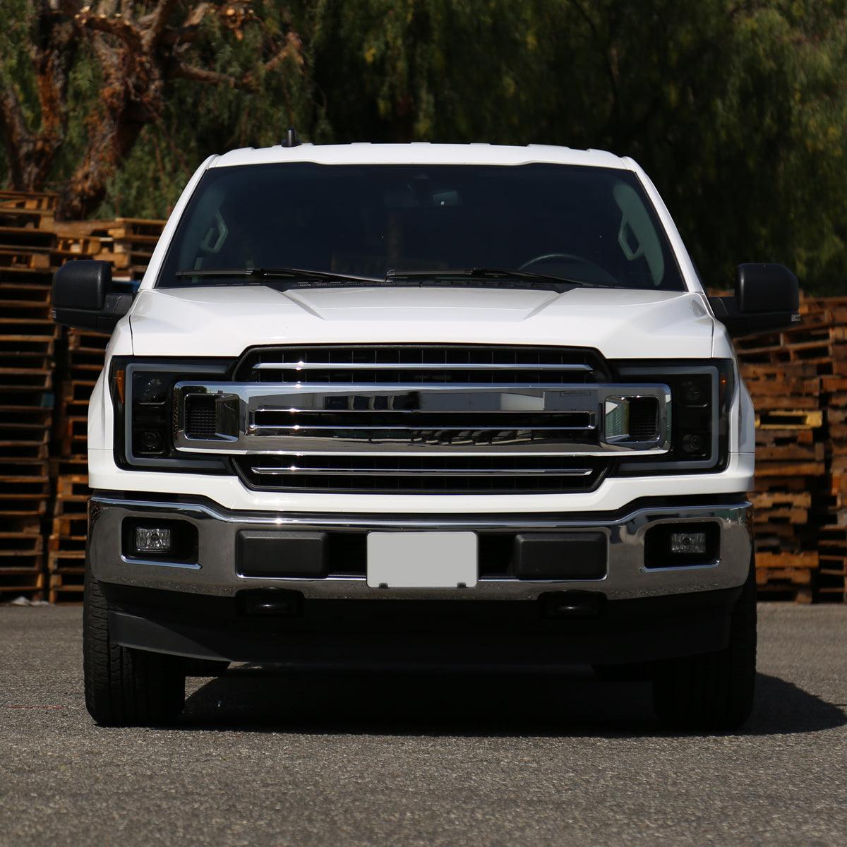 Ronnin - Fits 2018-2020 Ford F150 Halogen Dual Projector Headlights LED DRL Switchback Sequential Turn Signal With 3 Lighting Patterns Assembly Pair | Black Smoke