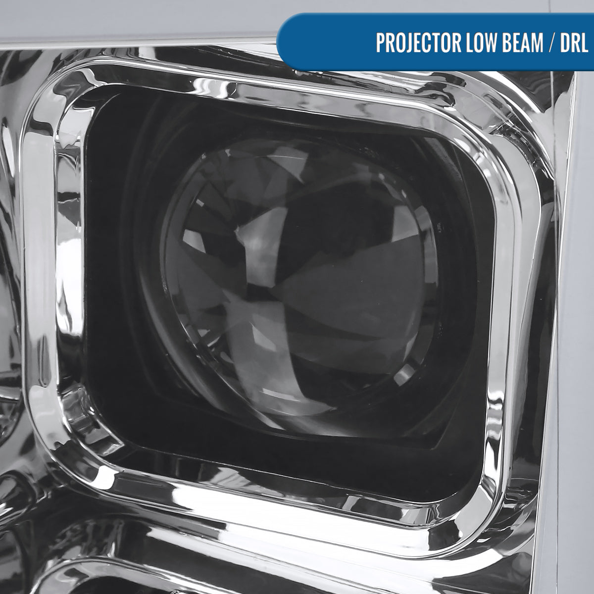 Ronnin - Fits 2018-2020 Ford F150 Halogen Dual Projector Headlights LED DRL Switchback Sequential Turn Signal With 3 Lighting Patterns Assembly Pair | Chrome