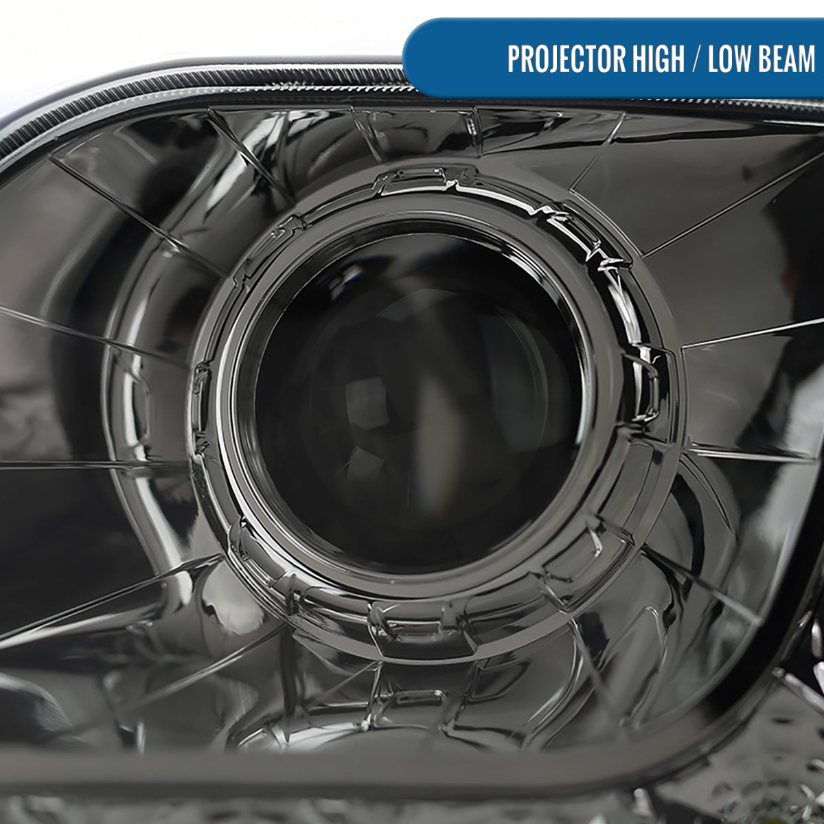 1997-2004 Ford F150 Heritage Expedition LED Lights Halogen Projector Headlights Replacement Assembly Pair | Smoke