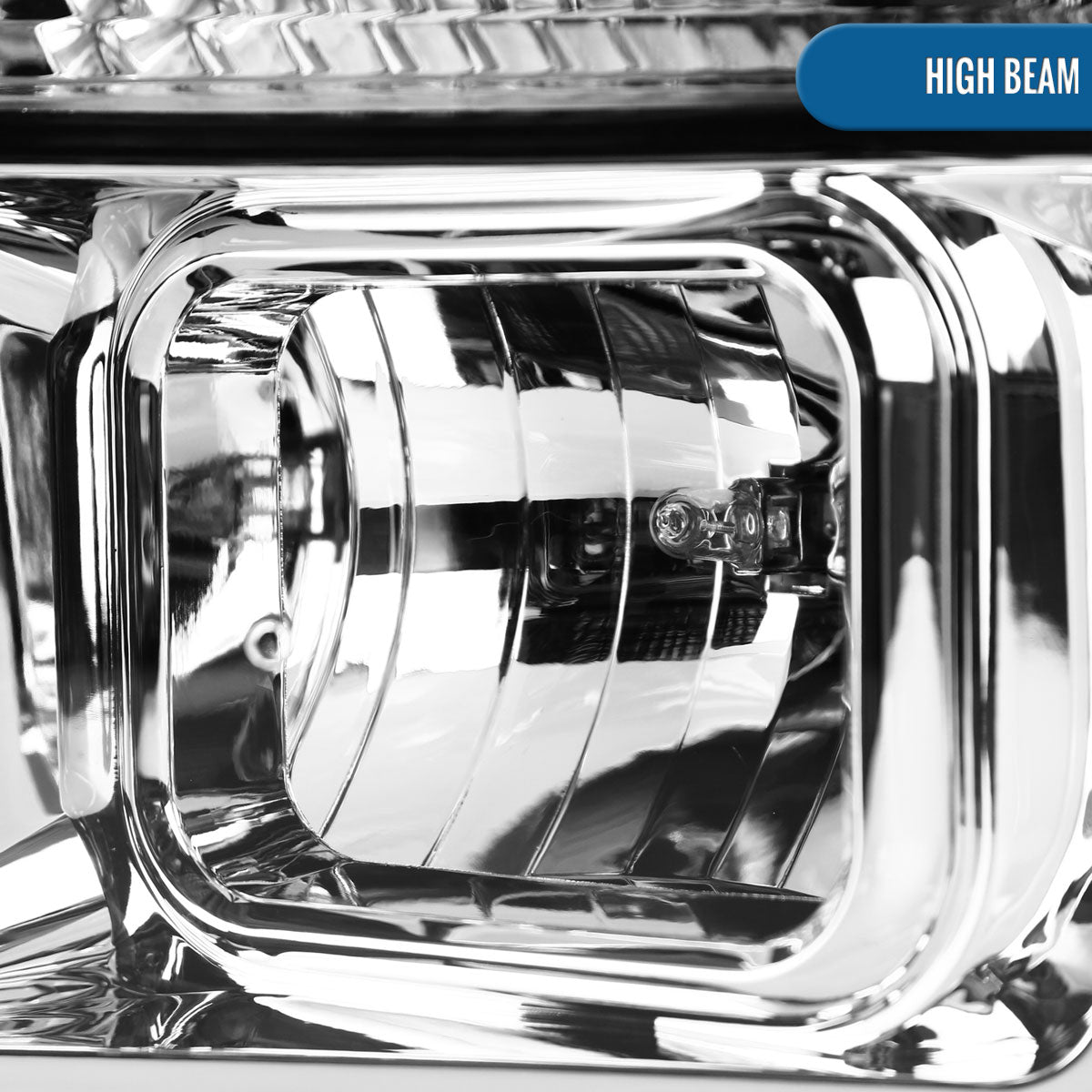 Ronnin - Fits 2008-2010 Ford F250 F350 F450 F550 Super Duty LED Tube Projector Headlights Assembly Pair | Chrome