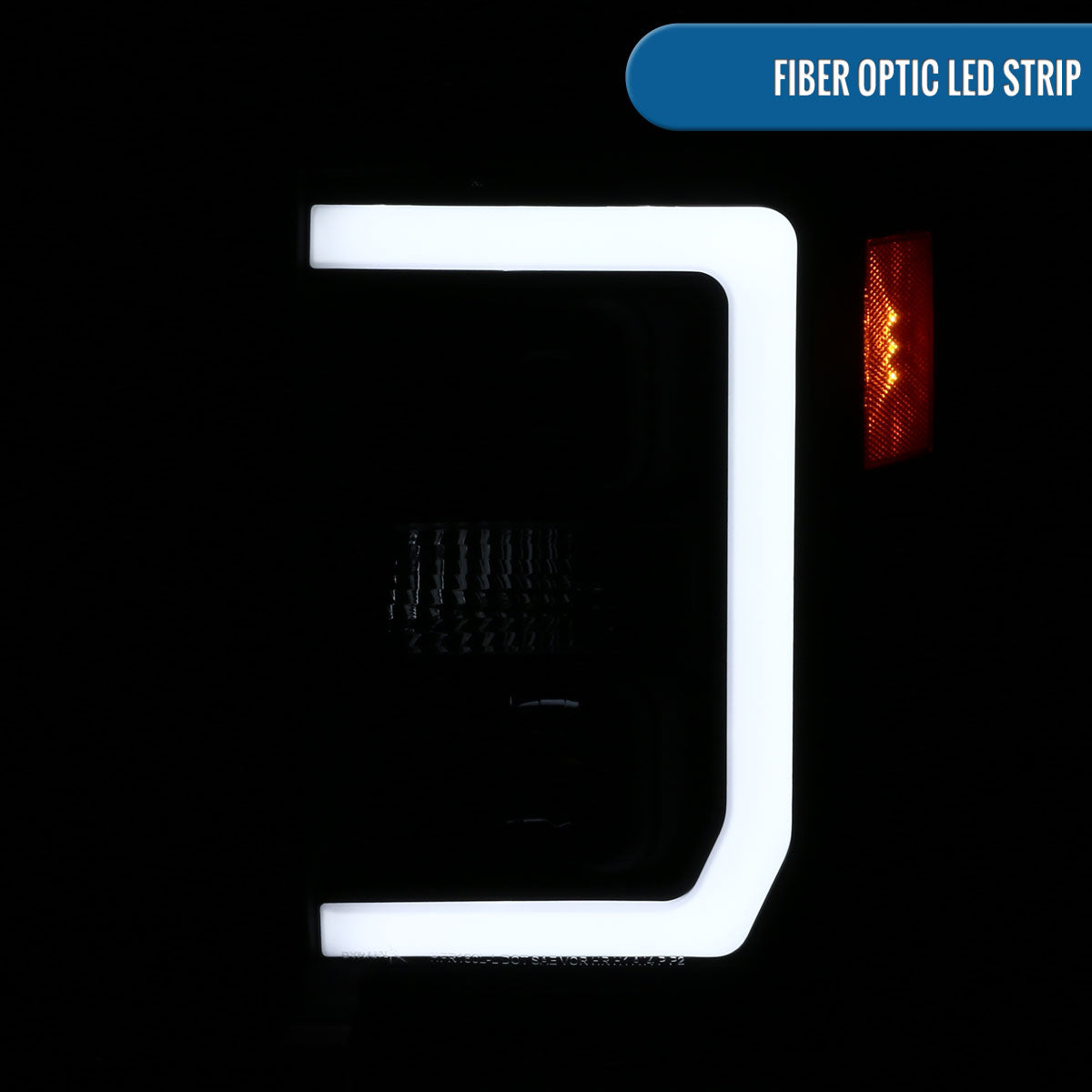 Ronnin - Compatible con Ford F250 F350 F450 F550 Super Duty 2008-2010 Par de faros delanteros con proyector de tubo LED | Negro Ahumado