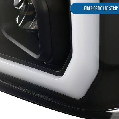 Ronnin - Fits 2008-2010 Ford F250 F350 F450 F550 Super Duty LED Tube Projector Headlights Assembly Pair | Black