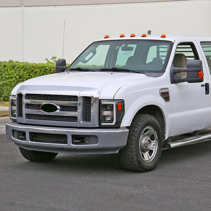 Ronnin - Fits 2008-2010 Ford F250 F350 F450 F550 Super Duty LED Tube Projector Headlights Assembly Pair | Black