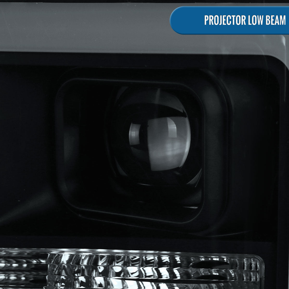 Ronnin - Fits 2008-2010 Ford F250 F350 F450 F550 Super Duty LED Tube Projector Headlights Assembly Pair | Black Smoke