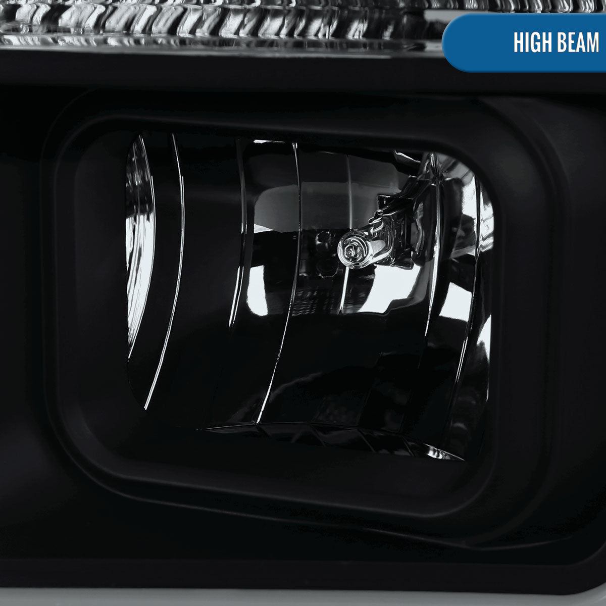 Ronnin - Fits 2008-2010 Ford F250 F350 F450 F550 Super Duty LED Tube Projector Headlights Assembly Pair | Black Smoke