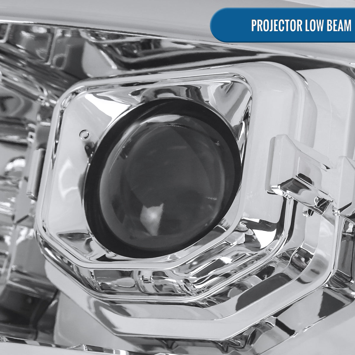 Ronnin - Fits 2011-2016 Ford F250 F350 F450 F550 Super Duty Dual Projector Headlights LED Switchback Sequential Turn Signals + Animated Startup Effect Assembly Pair | Chrome