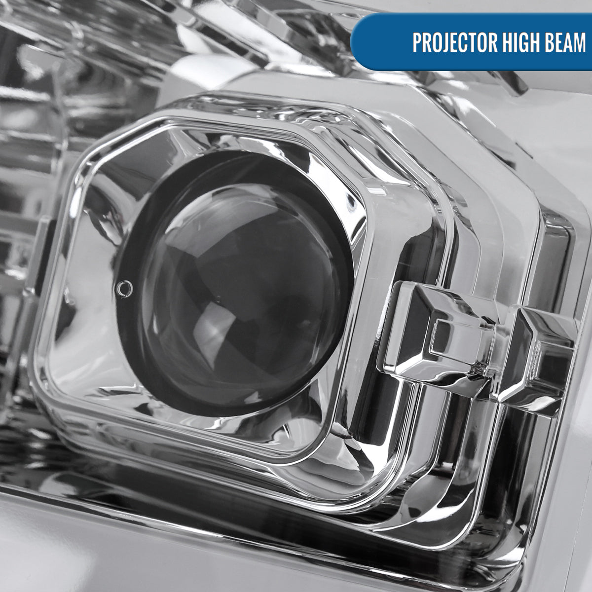 Ronnin - Fits 2011-2016 Ford F250 F350 F450 F550 Super Duty Dual Projector Headlights LED Switchback Sequential Turn Signals + Animated Startup Effect Assembly Pair | Chrome