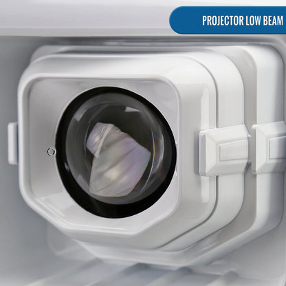 Ronnin - Fits 2011-2016 Ford F250 F350 F450 F550 Super Duty Dual Projector Headlights LED Switchback Sequential Turn Signals + Animated Startup Effect Assembly Pair | White