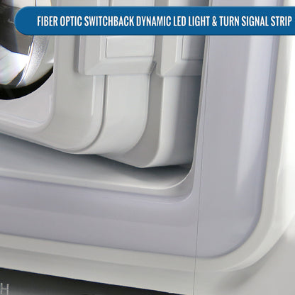 Ronnin - Fits 2011-2016 Ford F250 F350 F450 F550 Super Duty Dual Projector Headlights LED Switchback Sequential Turn Signals + Animated Startup Effect Assembly Pair | White