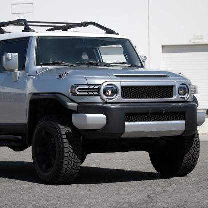 Ronnin - Fits 2007-2014 Toyota FJ Cruiser Projector Headlights LED Sequential Turn Signals + Animated Startup Effect Lamps Assembly Pair | Black